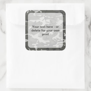 Grijze Camo, Camouflage, Militair, Leger Vierkante Sticker