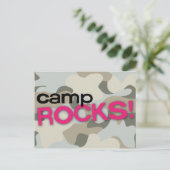 Grijze Camo CAMP ROCKS! Briefkaart (Staand voorkant)