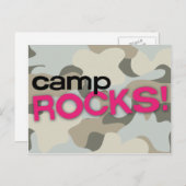 Grijze Camo CAMP ROCKS! Briefkaart (Voorkant / Achterkant)