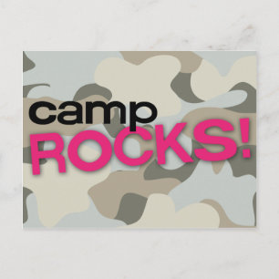 Grijze Camo CAMP ROCKS! Briefkaart