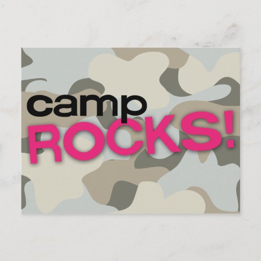 Grijze Camo CAMP ROCKS! Briefkaart (Voorkant)