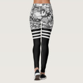 Grijze camo en witte triple streep leggings (Achterkant)