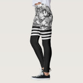 Grijze camo en witte triple streep leggings (Links)