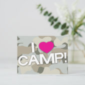 Grijze Camo I hou van CAMP! Briefkaart (Staand voorkant)