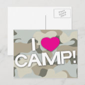 Grijze Camo I hou van CAMP! Briefkaart (Voorkant / Achterkant)