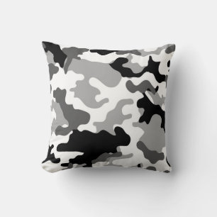 Grijze Camo Worp Kussen