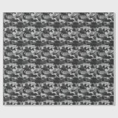 Grijze Camouflage Katten Pattern Grey Kitty Cats C Cadeaupapier (Vlak)