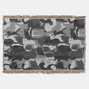 Grijze Camouflage Katten Pattern Grey Kitty Cats C Deken