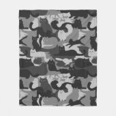 Grijze Camouflage Katten Pattern Grey Kitty Cats C Fleece Deken (Voorkant)