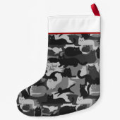 Grijze Camouflage Katten Pattern Grey Kitty Cats C Kleine Kerstsok (Achterkant)