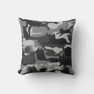 Grijze Camouflage Katten Pattern Grey Kitty Cats C Kussen