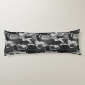Grijze Camouflage Katten Pattern Grey Kitty Cats C Lichaamskussen (Achterkant)