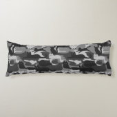 Grijze Camouflage Katten Pattern Grey Kitty Cats C Lichaamskussen (Voorkant)
