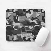 Grijze Camouflage Katten Pattern Grey Kitty Cats C Muismat (Met muis)