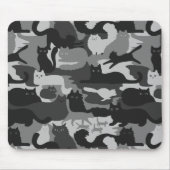Grijze Camouflage Katten Pattern Grey Kitty Cats C Muismat (Voorkant)