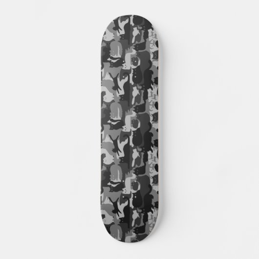 Grijze Camouflage Katten Pattern Grey Kitty Cats C Persoonlijk Skateboard (Voorkant)