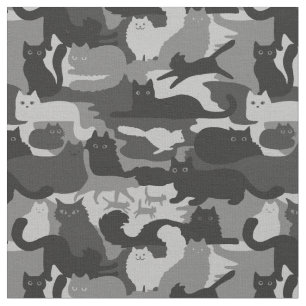 Grijze Camouflage Katten Pattern Grey Kitty Cats C Stof