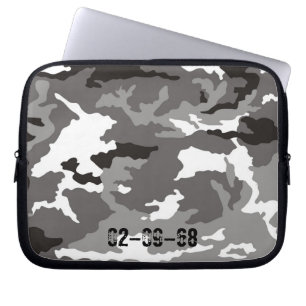 Grijze camouflage laptop sleeve