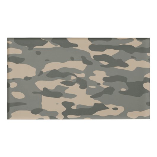 Grijze camouflage naambadge (Voorkant)