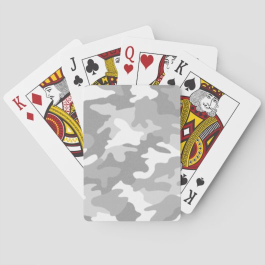 Grijze camouflage pokerkaarten (Achterkant)