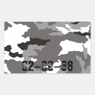 Grijze camouflage rechthoekige sticker
