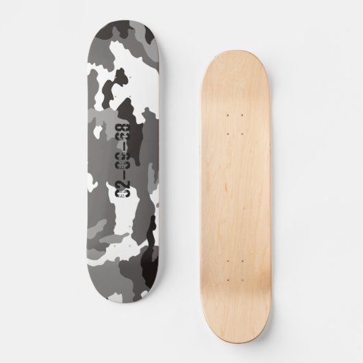 Grijze camouflage skateboard (Voorkant)