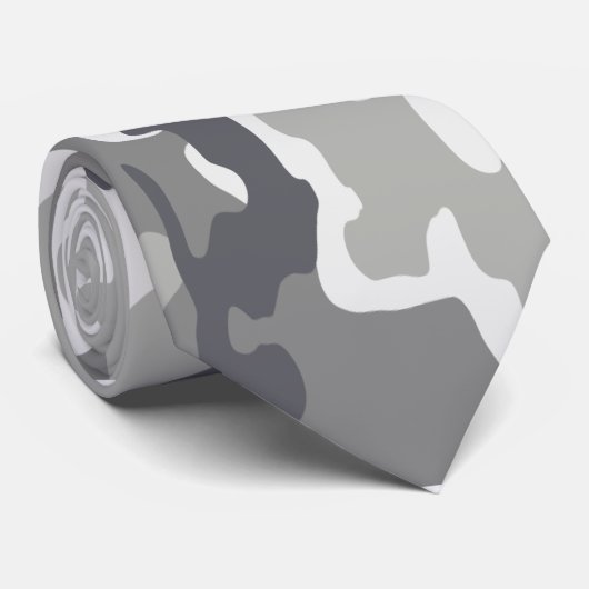 Grijze Camouflaged Pattern Stropdas (Opgerold)