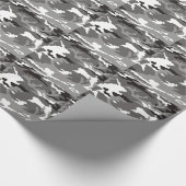 Grijze camouflagepatroon cadeaupapier (Hoek)