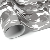 Grijze camouflagepatroon cadeaupapier (Rol Hoek)