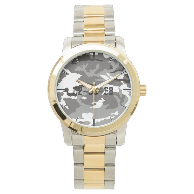 Grijze camouflagepatroon horloge (Voorkant)