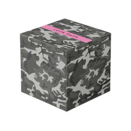 Grijze camouflagepatroon, jouw naam, personaliseer kubus