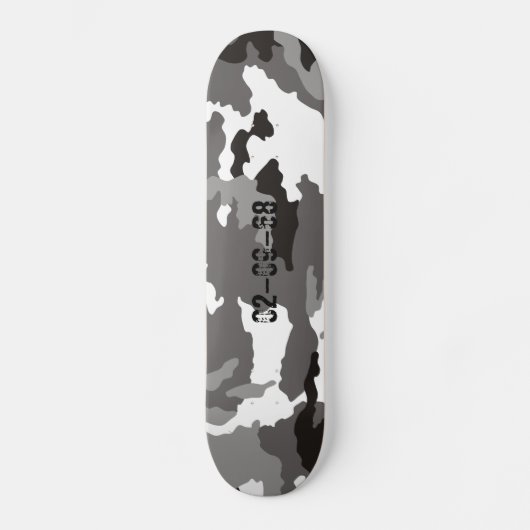 Grijze camouflagepatroon persoonlijk skateboard (Voorkant)