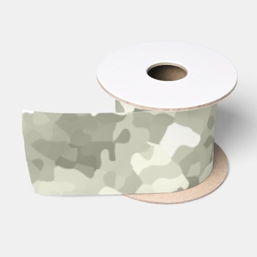 Grijze Camouflagepatroon Satijnen Lint (Spoel)