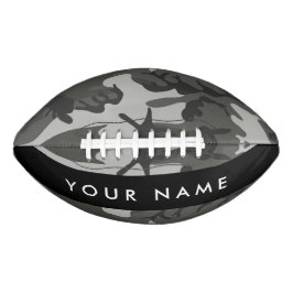 Grijze camouflagepatroon, uw naam, personaliseer american football