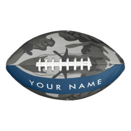 Grijze camouflagepatroon, uw naam, personaliseer american football