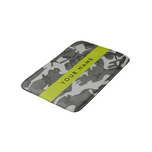Grijze camouflagepatroon, Uw naam, Personaliseer Badmat