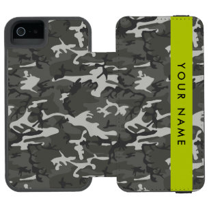 Grijze camouflagepatroon, uw naam, personaliseer