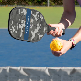 Grijze camouflagepatroon, Uw naam, Personaliseer Pickleball Paddle