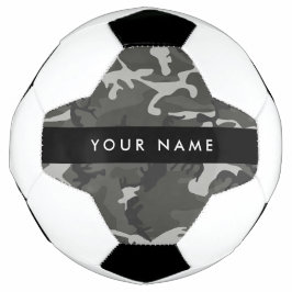 Grijze camouflagepatroon, Uw naam, Personaliseer Voetbal