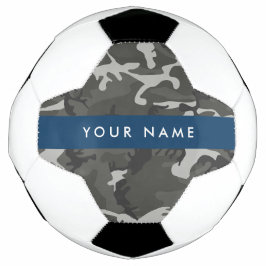 Grijze camouflagepatroon, Uw naam, Personaliseer Voetbal