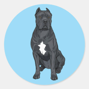 Grijze Cane Corso Pop Art stripillustratie Ronde Sticker