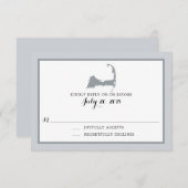 Grijze Cape Cod | Bruiloft RSVP (Voorkant / Achterkant)