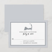 Grijze Cape Cod | Bruiloft RSVP Kaartje (Voorkant / Achterkant)