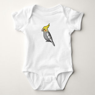 Grijze Cartoon Cockatiel Papegaai Vogel Romper