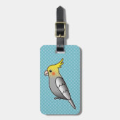 Grijze Cartoon Cockatiel Parrot Bird Bagagelabel (Voorkant verticaal)