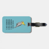 Grijze Cartoon Cockatiel Parrot Bird Bagagelabel (Achterkant horizontaal)