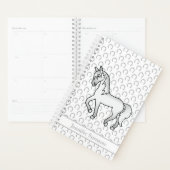 Grijze Cartoon Dravend Paard & Aangepaste Tekst Planner (Display)