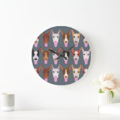 Grijze Cartoon Podenco Dog Facturen Grote Klok (Huis)