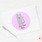 Grijze Cartoon. Ronde Sticker (Envelop)