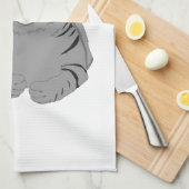Grijze cartoon theedoek (Quarter Fold)